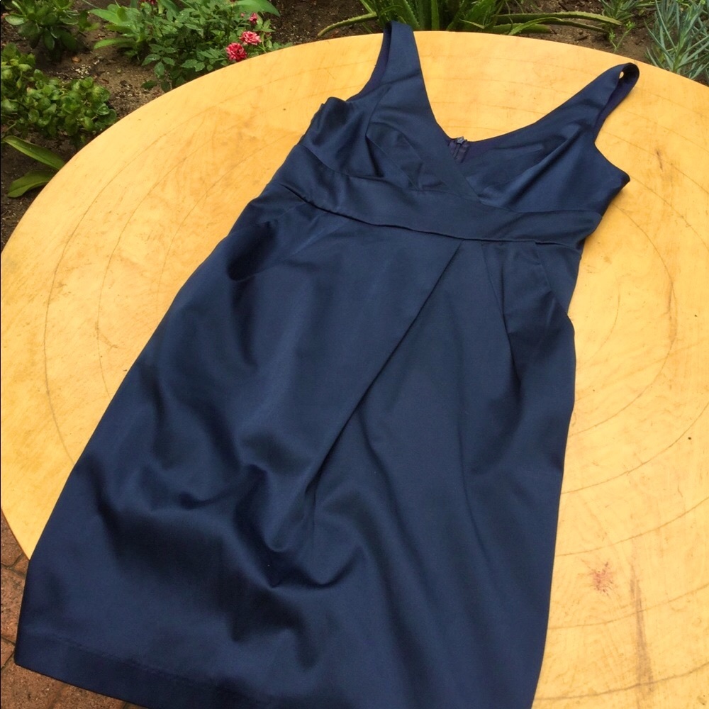 Sexy yet elegant navy satin dress
